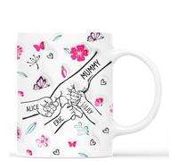 Personal Chic Custom Mug Name - Mummy and Kids Bonds - Personalised Gifts for Mum, Personalised Mum Gifts, Grandma Gift, Mummy Mug, Grandma Cup (Model #4)