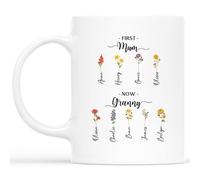 Personal Chic Custom Personalised First Mum Now Granny Mug - Grandma's Garden Gift - Personalised Mum Gifts, Grandma Gift, Mummy Mug, Grandma Cup, Granny Mugs (Model #1)