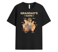 Personal Chic Custom T Shirt - Daddy's/Grandad's Gang Bear - Personalised Gifts for Grandad, dad Grandad t Shirt, t-Shirt for dad (UK, Alpha, S, 5XL, Regular, Regular, 6 Kids)