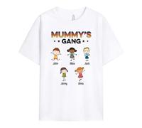 Personal Chic Personalised Best Grandma's Mummy's Gang T-Shirt - Personalised Gift for Mum and Grandma for Mother's Day, Birthday and Christmas (6 Kids, Model # 1)