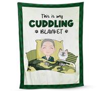 Personal Chic Personalised Blanket - This Is My Cuddling Blanket for Cat - Cat Throw Blanket, Printed Blanket, Picture Blankets For Adults, Personalised cat gift (Male, #1)
