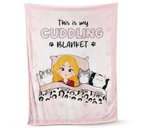 Personal Chic Personalised Blanket - This Is My Cuddling Blanket for Cat - Cat Throw Blanket, Printed Blanket, Picture Blankets For Adults, Personalised cat gift (Female, #3)