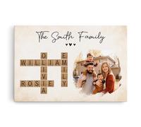 Personal Chic Personalised Canvas - Crossword Family - personalised canvas prints, personalised wall art, custom canvas prints, large framed wall art