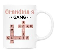 Personal Chic Personalised Crossword Grandma's Grandad's Gang Mug - Personalised Gift for Mother, Father for Christmas, Mother's Day, Father's Day, Birthday, Anniversary (Model #1)