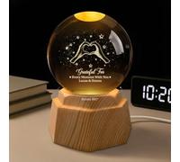 Personal Chic Personalised Crystal Ball Lamp 3D - Grateful for Every Moment with You - Crystal Ball Lamp for Couples, Couple Kissing 3D Crystal Ball, Custom Night Light (Model #4)