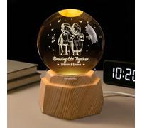 Personal Chic Personalised Crystal Ball Lamp 3D - Grateful for Every Moment with You - Crystal Ball Lamp for Couples, Couple Kissing 3D Crystal Ball, Custom Night Light (Model #6)