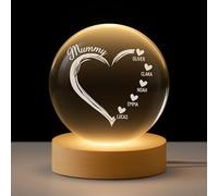 Personal Chic Personalised Crystal Ball Lamp - Grandma, Mum Heart - Crystal Ball Light, Nanny Light, Dream Sphere Ball for Sleep, Personalised Moon Lamp with Photo (Model #1)