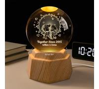 Personal Chic Personalised Crystal Ball Lamp - Growing Old Together Since - Crystal Ball Lamp for Couples, Couple Kissing 3D Crystal Ball, Custom Night Light (Model #3)