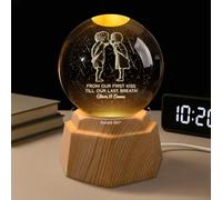 Personal Chic Personalised Crystal Ball Lamp - I Love You in Every Universe - Crystal Ball Lamp for Couples, Couple Kissing 3D Crystal Ball, Custom Night Light (Model #3)