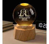 Personal Chic Personalised Crystal Ball Lamp - Penguin 3D Annoying Each Other Since... - Crystal Ball Lamp for Couples, 3d crystal photo, Personalised snow globe photo, Custom night light (Model #2)