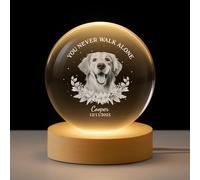 Personal Chic Personalised Crystal Ball Lamp - Pet Gone but Never Forgotten - Photo snow globe, 3d crystal photo, personalised snow globe photo, personalised crystal ball (Model #1)