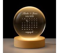 Personal Chic Personalised Crystal Ball Lamp - Together Forever - Crystal Ball Lamp for Couples, Personalised snow globe photo, Custom night light (Model #6)