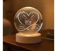 Personal Chic Personalised Crystal Ball Lamp - Together Forever - Crystal Ball Lamp for Couples, Personalised snow globe photo, Custom night light (Model #2)