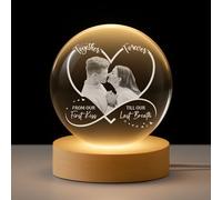 Personal Chic Personalised Crystal Ball Lamp - Together Forever - Crystal Ball Lamp for Couples, Personalised snow globe photo, Custom night light (Model #3)