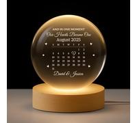 Personal Chic Personalised Crystal Ball Lamp - Together Forever - Crystal Ball Lamp for Couples, Personalised snow globe photo, Custom night light (Model #1)