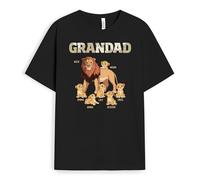 Personal Chic Personalised Daddy Lions T-Shirt - Personalised Gifts for Mother, Father for Christmas, New Year, Mother's Day, Father's Day, Birthday (Black, Model #8)