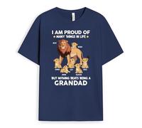 Personal Chic Personalised Daddy Lions T-Shirt - Personalised Gifts for Mother, Father for Christmas, New Year, Father's Day, Birthday (Navy, Model #2)