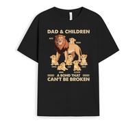 Personal Chic Personalised Daddy Lions T-Shirt - Personalised Gifts for Mother, Father for Christmas, New Year, Mother's Day, Father's Day, Birthday (Black, Model #3)
