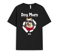 Personal Chic Personalised Dog Dad Dog Mom Merry Christmas T-Shirt - Personalised Gift for Dog Lovers for Christmas, Mother's Day, Father's Day, Birthday (1 Dog, Model #1)