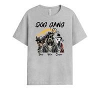 Personal Chic Personalised Dog Gang T-Shirt - Personalised Gift for Dog Lovers for Christmas, Mother's Day, Father's Day, Birthday (4 Dogs, Model #1)