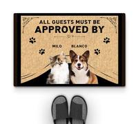 Personal Chic Personalised Door Mat - All Guests Must Be Approved By - Welcome Mat, Welcome Door Mats, Personalised Rug (3 Animals)
