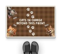 Personal Chic Personalised Door Mat - Cats in Charge Beyond This Print - Doormat For Cat Lovers, Funny Cat Doormat, Gifts for Cat Lovers, Personalised Rug, Welcome Mat, Custom Door Mat (#3)