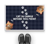 Personal Chic Personalised Door Mat - Cats in Charge Beyond This Print - Doormat For Cat Lovers, Funny Cat Doormat, Gifts for Cat Lovers, Personalised Rug, Welcome Mat, Custom Door Mat (#1)