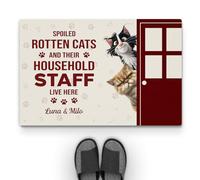 Personal Chic Personalised Door Mat - Spoiled Rotten Cats Live Here - Doormat For Cat Lovers, Funny Cat Doormat, Gifts for Cat Lovers, Personalised Rug, Welcome Mat, Custom Door Mat (#3)