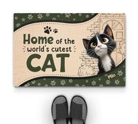 Personal Chic Personalised Door Mat - Spoiled Rotten Cats Live Here - Welcome Mat, Doormat For Cat Lovers, Funny Doormat, Gifts for Cat Lovers, Personalised Rug (1-Cat)