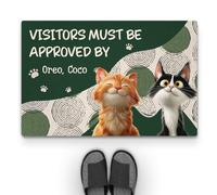 Personal Chic Personalised Door Mat - Visitors Must Be Approved By The Cat - Doormat For Cat Lovers, Personalised Rug, Welcome Mat, Custom Door Mat (#2)