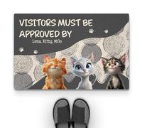 Personal Chic Personalised Door Mat - Visitors Must Be Approved By The Cat - Doormat For Cat Lovers, Personalised Rug, Welcome Mat, Custom Door Mat (#3)
