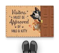 Personal Chic Personalised Door Mat - Visitors Must Be Approved By The Cat - Personalised Rug, Welcome Mat, Doormat For Cat Lovers, Funny Cat Doormat, Gifts for Cat Lovers, Custom Door Mat (#2)