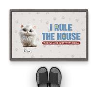 Personal Chic Personalised Door Mat - We Rule The House Cat - Welcome Mat, Funny Cat Doormat, Gifts for Cat Lovers, Custom Door Mat, Personalised Rug (#1)