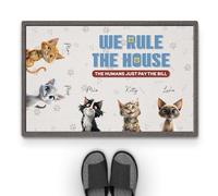 Personal Chic Personalised Door Mat - We Rule The House Cat - Welcome Mat, Funny Cat Doormat, Gifts for Cat Lovers, Custom Door Mat, Personalised Rug (#5)