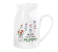 Personal Chic Personalised Flower Vase - Blessed To Be Called Grandma - Jug vases for flowers, ceramic vase, granny vase, mum vase, grandma garden gifts (7 kids)