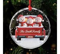 Personal Chic Personalised Glass Ornament - Snowman - Christmas tree decorations personalised, snowman christmas decorations, clear glass baubles (model #1)
