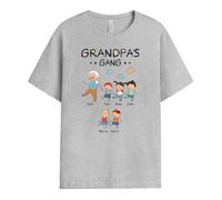 Personal Chic Personalised Grandad, Daddy's Gang T-Shirt - Personalised Gift for Dad for Christmas, Father's Day, Birthday (UK, Alpha, S, 5XL, Regular, Regular, 5 Kids)