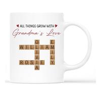 Personal Chic Personalised Grandad, Grandma Crossword Mug - Personalised Gift for Mother, Father for Christmas, Mother's Day, Father's Day, Birthday, Anniversary (Model #4)