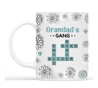 Personal Chic Personalised Grandad, Grandma Crossword Mug - Personalised Gift for Mother, Father for Christmas, Mother's Day, Father's Day, Birthday, Anniversary (Model #3)