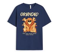 Personal Chic Personalised Grandad Lion's Gang T-Shirt - Personalised Gifts for Father for Christmas, New Year, Father's Day, Birthday (3-8 Kids, Model #1)