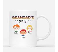 Personal Chic Personalised Grandads Daddys Gang Mug - Personalised Gift for Dad for Christmas, Father's Day, Birthday, Anniversary (5 Kids, Model #1)