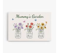 Personal Chic Personalised Grandma Mummy's Garden Canvas - Personalised Gift for Mum for Christmas, Mother's Day, Birthday, Anniversary (3 Kids, Model #4)