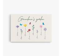 Personal Chic Personalised Grandma Mummy's Garden Canvas - Personalised Gift for Mum for Christmas, Mother's Day, Birthday, Anniversary (9 Kids, Model #1)