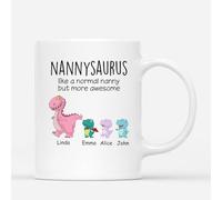 Personal Chic Personalised Grandmasaurus Mummysaurus Mug - Personalised Gift for Mum for Christmas, Mother's Day, Birthday, Anniversary (3 Kids, Model # 1)