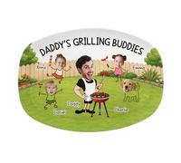 Personal Chic Personalised Grill Plate - Everything Tastes Better When Daddy Grills It - BBQ Daddy, Personalised Plate, BBQ Plates, Picnic Plates (Model #6)