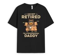 Personal Chic Personalised I Am Not Retired I Am A Professional Grandad, Grandma T-Shirt - Personalised Gift for Fathers, Mothers for Father's Day, Mother's Day, Christmas, Birthday (Black, Model #1)