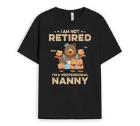 Personal Chic Personalised I Am Not Retired I Am A Professional Grandad, Grandma T-Shirt - Personalised Gift for Fathers, Mothers for Father's Day, Mother's Day, Christmas, Birthday (Black, Model #2)