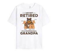 Personal Chic Personalised I Am Not Retired I Am A Professional Grandad, Grandma T-Shirt - Personalised Gift for Fathers, Mothers for Father's Day, Mother's Day, Christmas, Birthday (White, Model #1)
