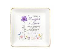 Personal Chic Personalised Jewellery Dish for Daughter-In-Law - Thank You For Loving My Son - trinket dish for women, ring dish, daughter in law gifts, ring tray (Model #1)