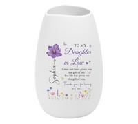 Personal Chic Personalised Matte Ceramic Vase - Thank You For Loving My Son - daughter in law gifts, personalised vases for flowers, jug vase, flower jug (Model #1)